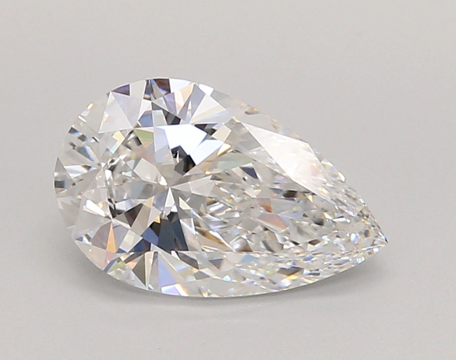 2.07 Carat Pear Shaped, Ideal Cut, D Color, VVS1 Clarity, IGI Certified Lab Grown Diamond