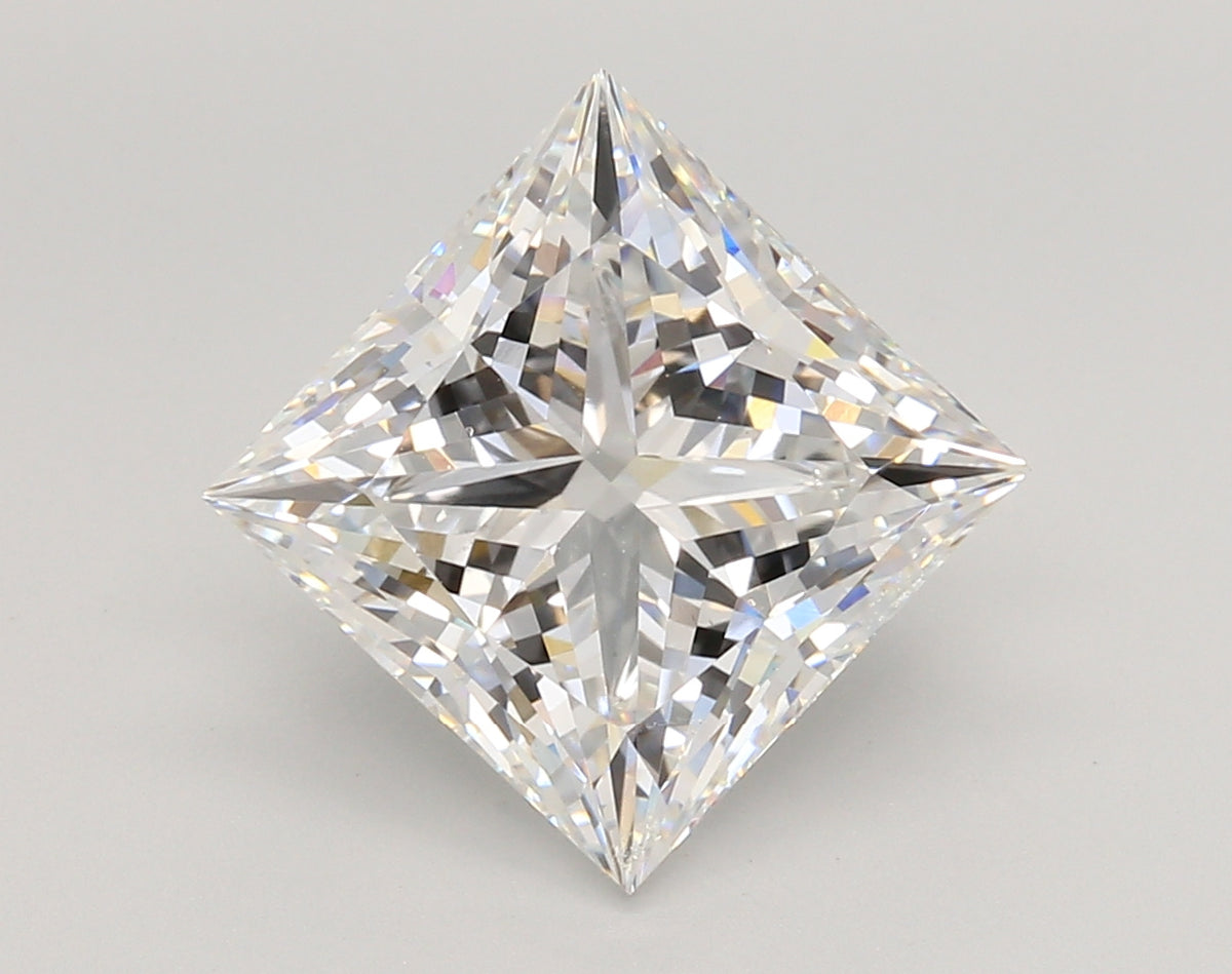 5.07 Carat Princess Shaped, Ideal Cut, E Color, VS1 Clarity, IGI Certified Lab Grown Diamond