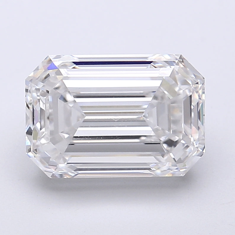 4.00 Carat Emerald Shaped, Very Good Cut, D Color, VVS2 Clarity, IGI Certified Lab Grown Diamond