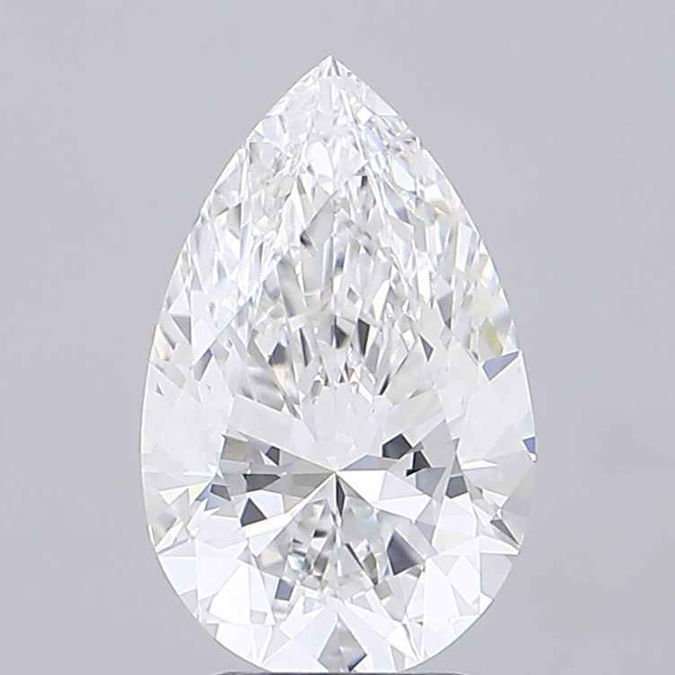 3.08 Carat Pear Shaped, Ideal Cut, E Color, VVS2 Clarity, IGI Certified Lab Grown Diamond