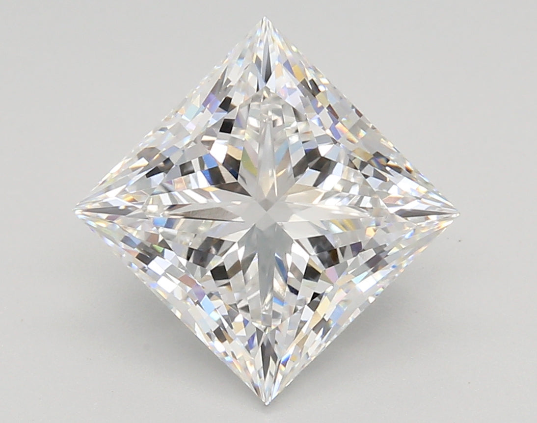 4.03 Carat Princess Shaped, Ideal Cut, D Color, VVS1 Clarity, IGI Certified Lab Grown Diamond