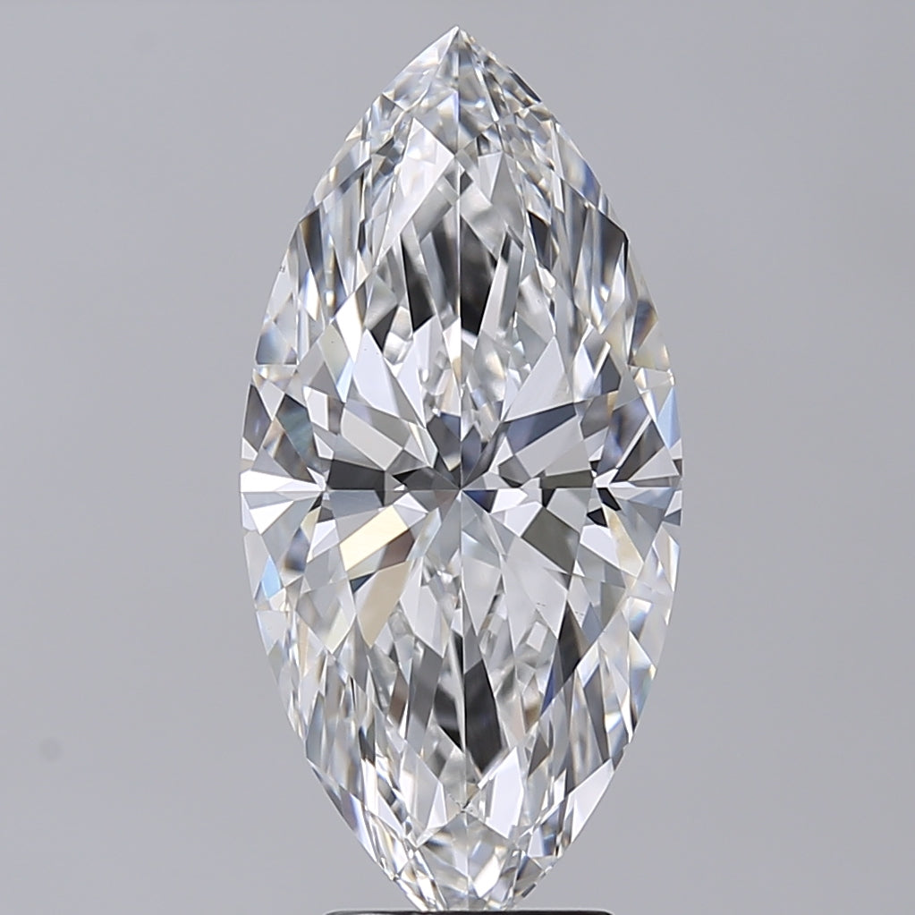 5.01 Carat Marquise Shaped, Excellent Cut, E Color, VVS2 Clarity, IGI Certified Lab Grown Diamond