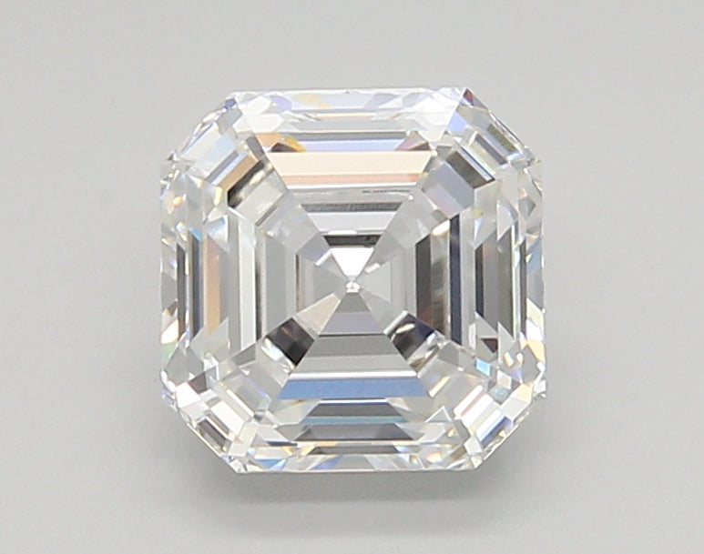 2.05 Carat Asscher Shaped, Ideal Cut, E Color, VVS2 Clarity, IGI Certified Lab Grown Diamond
