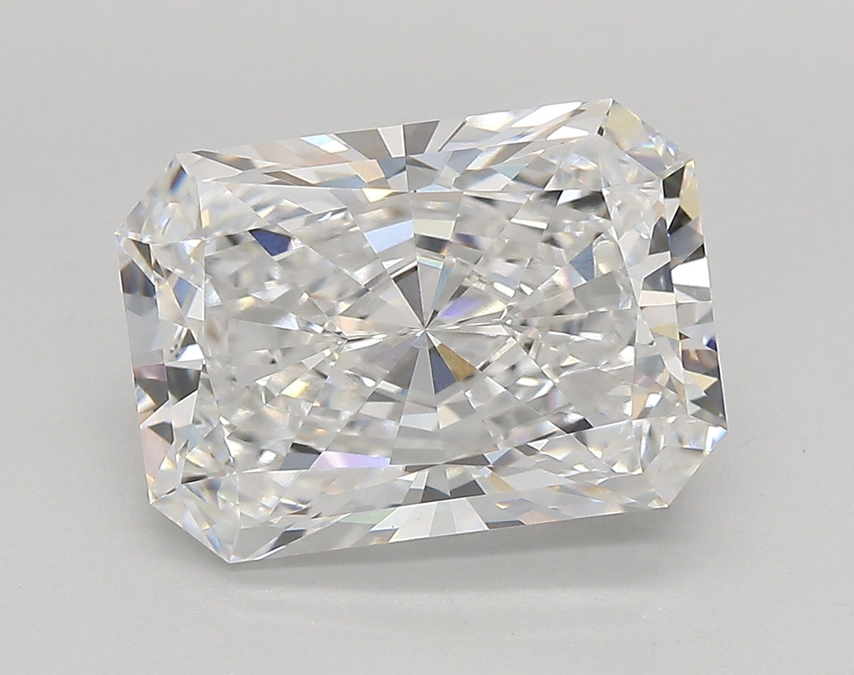 4.56 Carat Radiant Shaped, Very Good Cut, D Color, VVS1 Clarity, IGI Certified Lab Grown Diamond