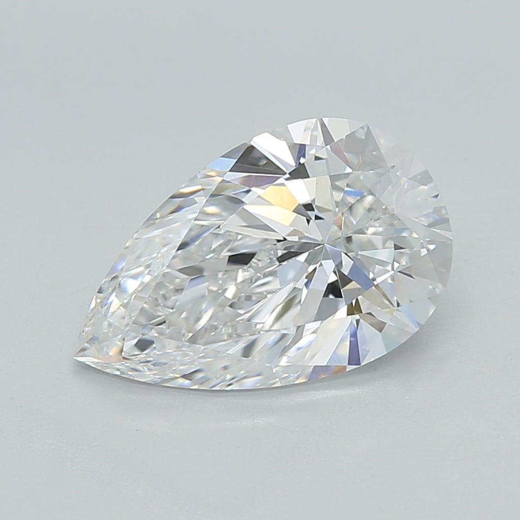 2.53 Carat Pear Shaped, Ideal Cut, E Color, VVS2 Clarity, IGI Certified Lab Grown Diamond
