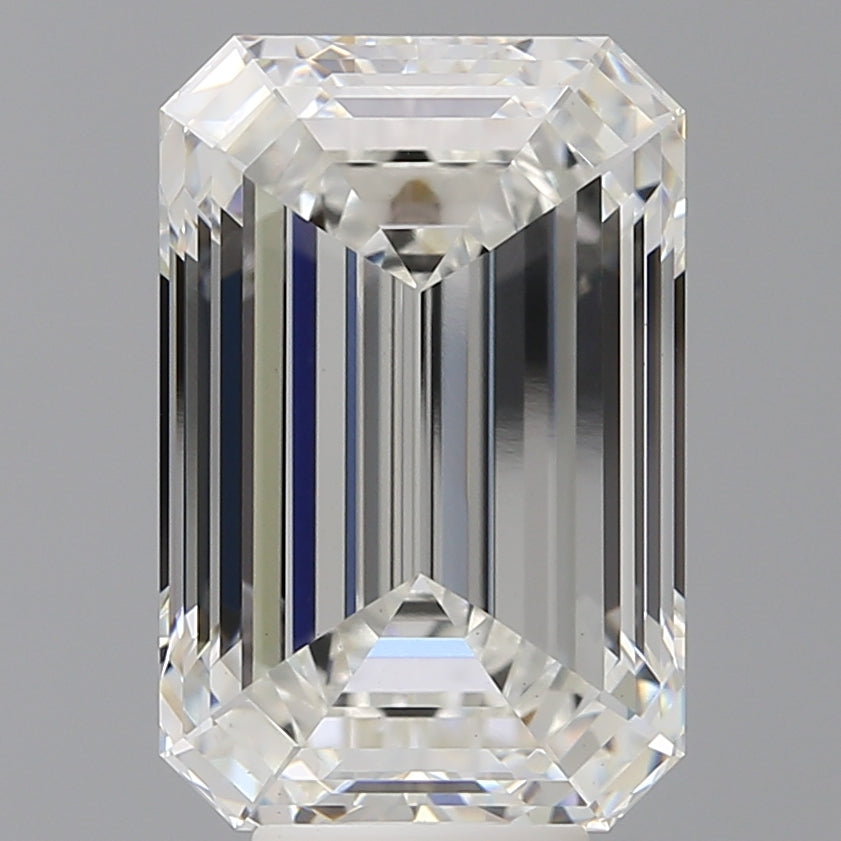8.04 Carat Emerald Shaped, Ideal Cut, F Color, VVS2 Clarity, IGI Certified Lab Grown Diamond
