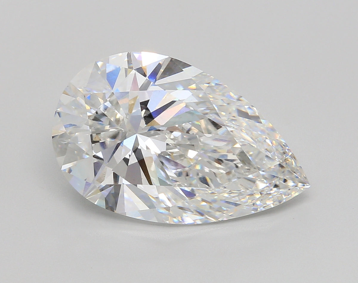 8.01 Carat Pear Shaped, Ideal Cut, E Color, VS1 Clarity, IGI Certified Lab Grown Diamond