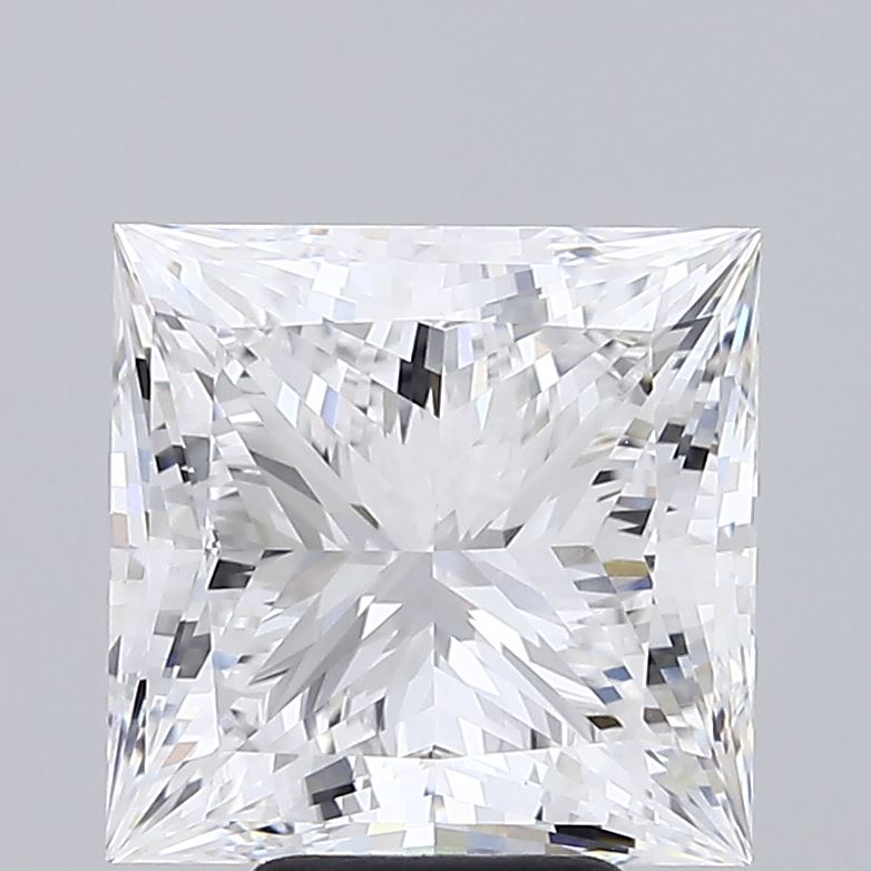 6.58 Carat Princess Shaped, Ideal Cut, E Color, VVS2 Clarity, IGI Certified Lab Grown Diamond