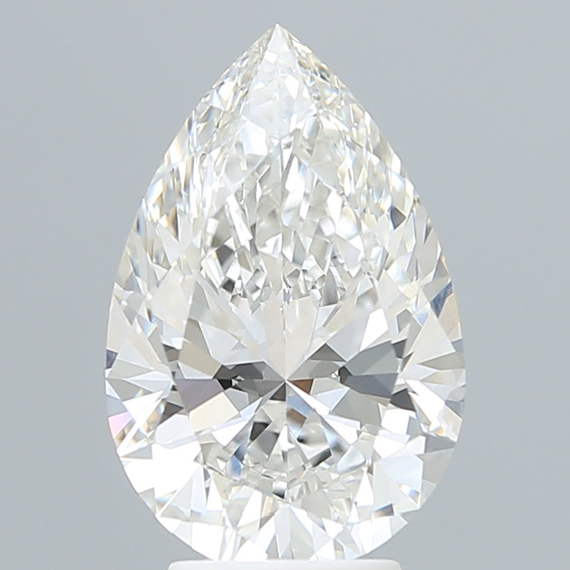 4.23 Carat Pear Shaped, Ideal Cut, F Color, VVS2 Clarity, IGI Certified Lab Grown Diamond