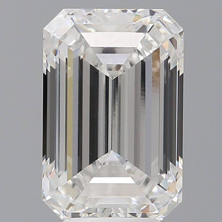 5.57 Carat Emerald Shaped, Ideal Cut, E Color, VVS2 Clarity, IGI Certified Lab Grown Diamond