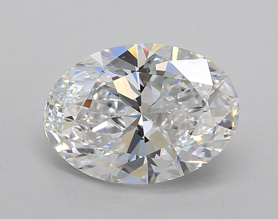 2.03 Carat Oval Shaped, Excellent Cut, D Color, VVS2 Clarity, IGI Certified Lab Grown Diamond