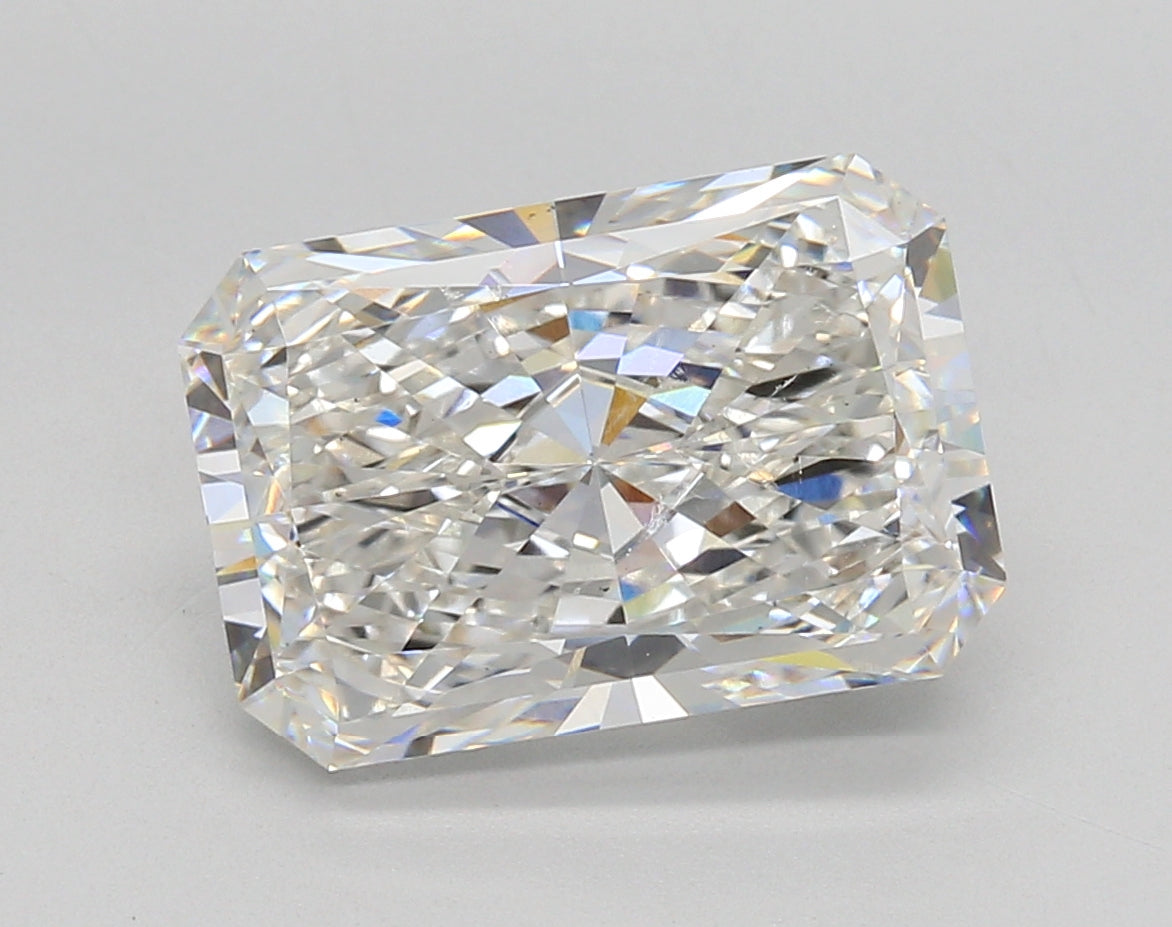 5.06 Carat Radiant Shaped, Ideal Cut, F Color, VS1 Clarity, IGI Certified Lab Grown Diamond