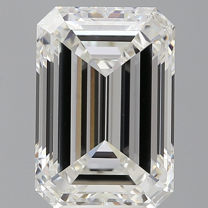 5.95 Carat Emerald Shaped, Ideal Cut, F Color, VVS2 Clarity, IGI Certified Lab Grown Diamond