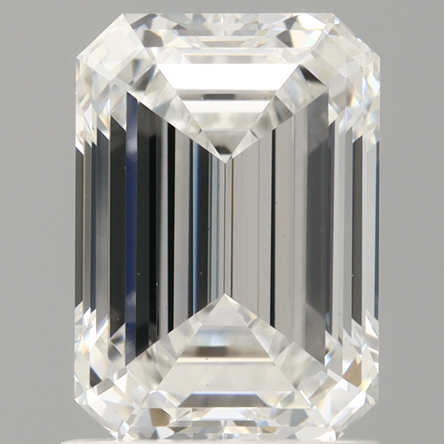 1.59 Carat Emerald Shaped, Ideal Cut, D Color, VVS2 Clarity, IGI Certified Lab Grown Diamond