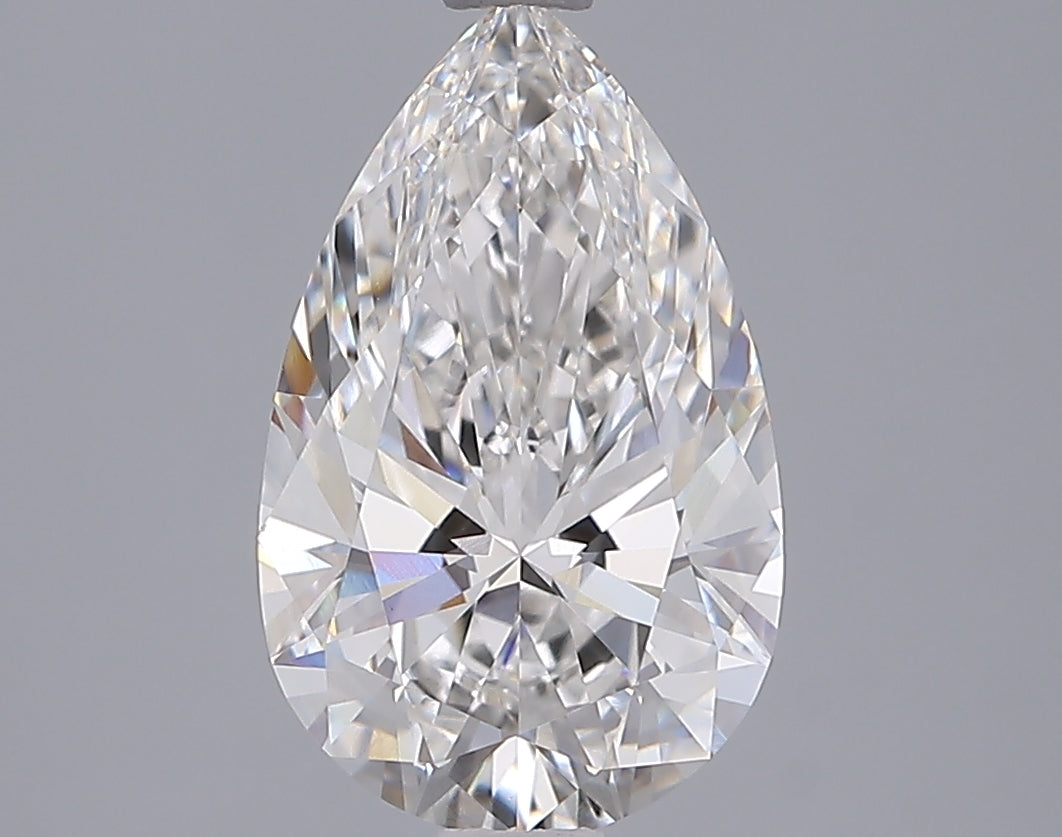 2.54 Carat Pear Shaped, Ideal Cut, F Color, VVS2 Clarity, IGI Certified Lab Grown Diamond