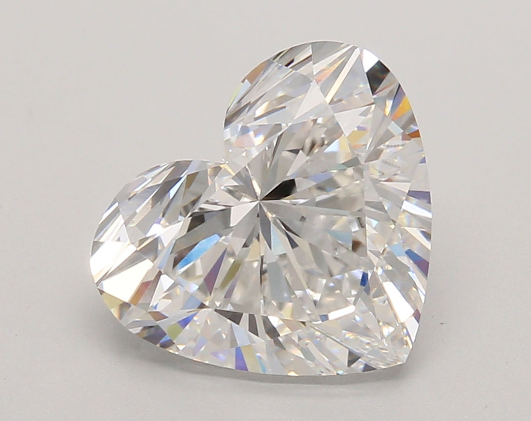 4.05 Carat Heart Shaped, Ideal Cut, E Color, VVS2 Clarity, IGI Certified Lab Grown Diamond