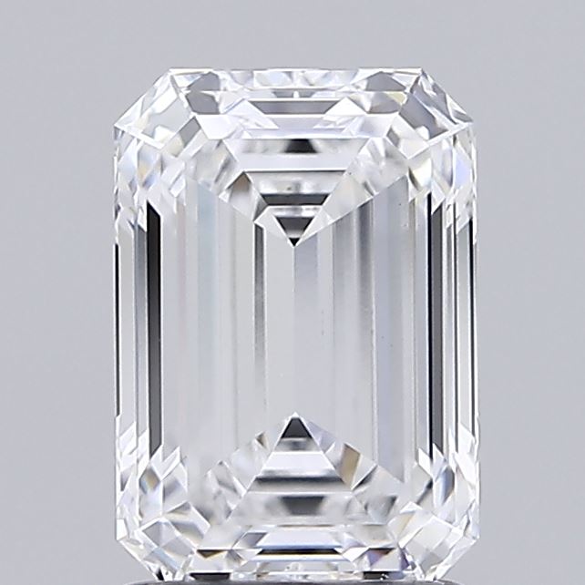 1.53 Carat Emerald Shaped, Ideal Cut, D Color, VVS2 Clarity, IGI Certified Lab Grown Diamond