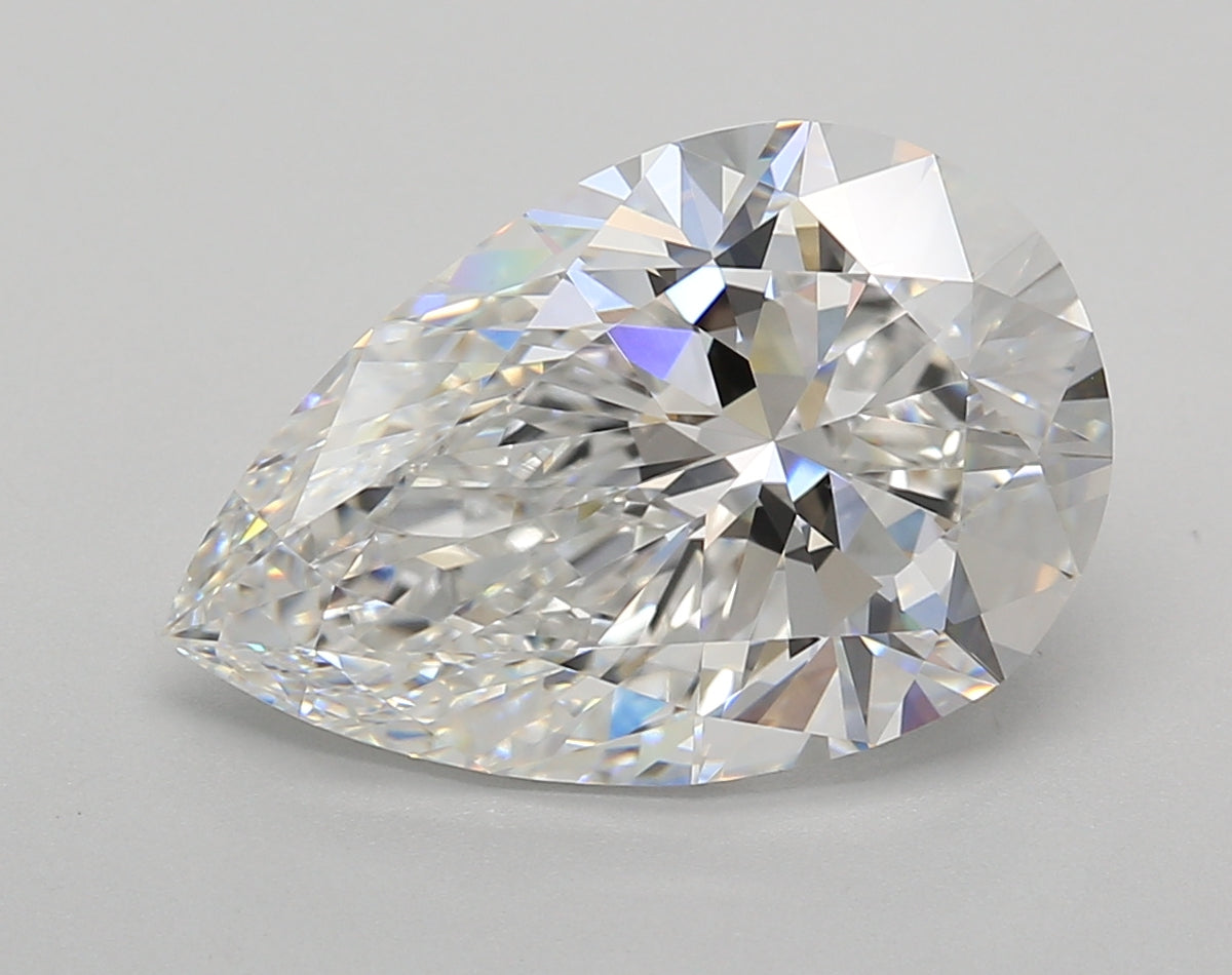5.02 Carat Pear Shaped, Excellent Cut, E Color, VVS2 Clarity, IGI Certified Lab Grown Diamond