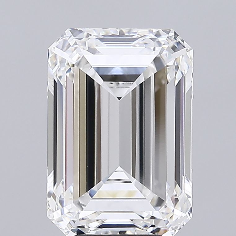 6.00 Carat Emerald Shaped, Ideal Cut, F Color, VVS2 Clarity, IGI Certified Lab Grown Diamond