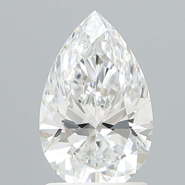 1.56 Carat Pear Shaped, Ideal Cut, D Color, VVS2 Clarity, IGI Certified Lab Grown Diamond