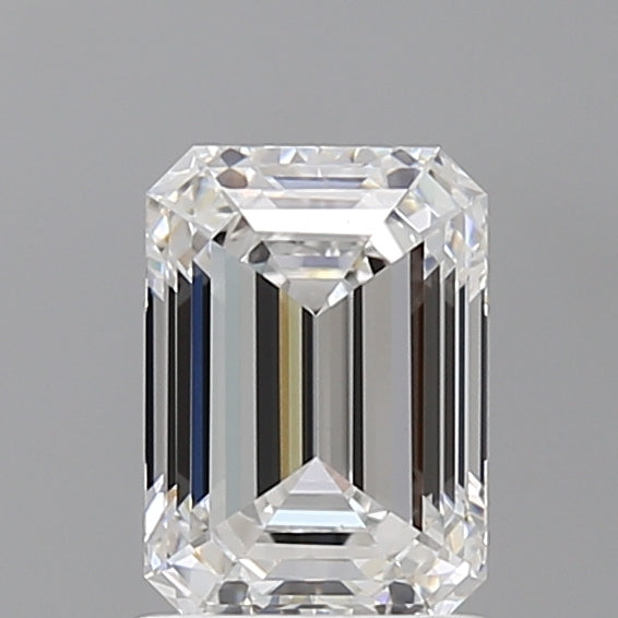 1.55 Carat Emerald Shaped, Ideal Cut, D Color, VVS2 Clarity, IGI Certified Lab Grown Diamond
