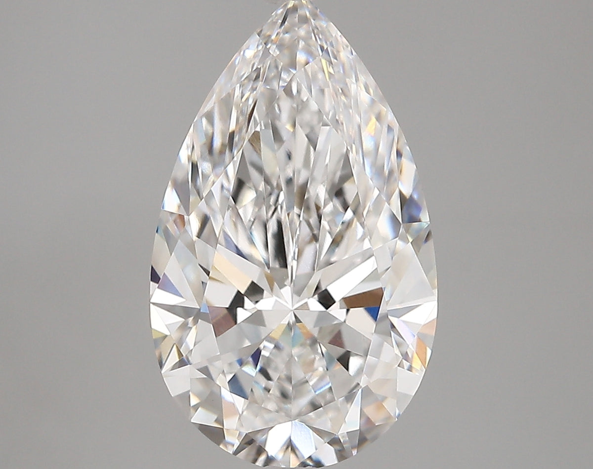 4.89 Carat Pear Shaped, Very Good Cut, E Color, VVS2 Clarity, IGI Certified Lab Grown Diamond