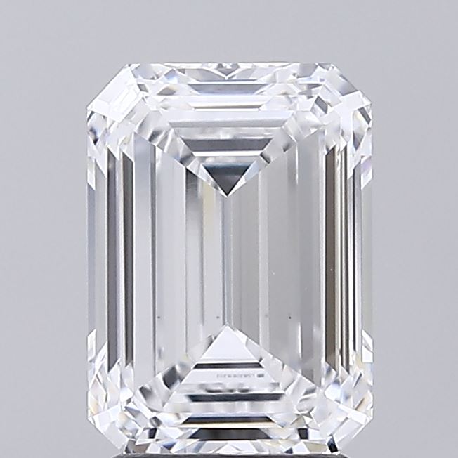 2.72 Carat Emerald Shaped, Ideal Cut, D Color, VVS2 Clarity, IGI Certified Lab Grown Diamond