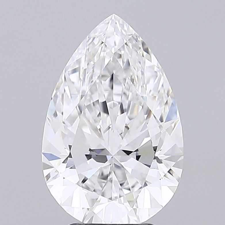4.03 Carat Pear Shaped, Ideal Cut, D Color, VVS2 Clarity, IGI Certified Lab Grown Diamond