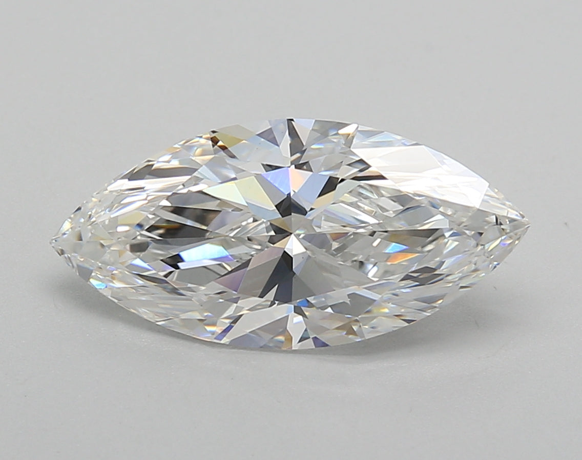 2.56 Carat Marquise Shaped, Excellent Cut, E Color, VVS2 Clarity, IGI Certified Lab Grown Diamond