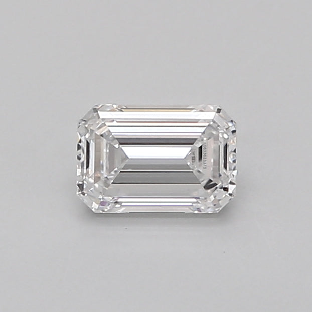 0.53 Carat Emerald Shaped, Excellent Cut, D Color, VVS1 Clarity, IGI Certified Lab Grown Diamond