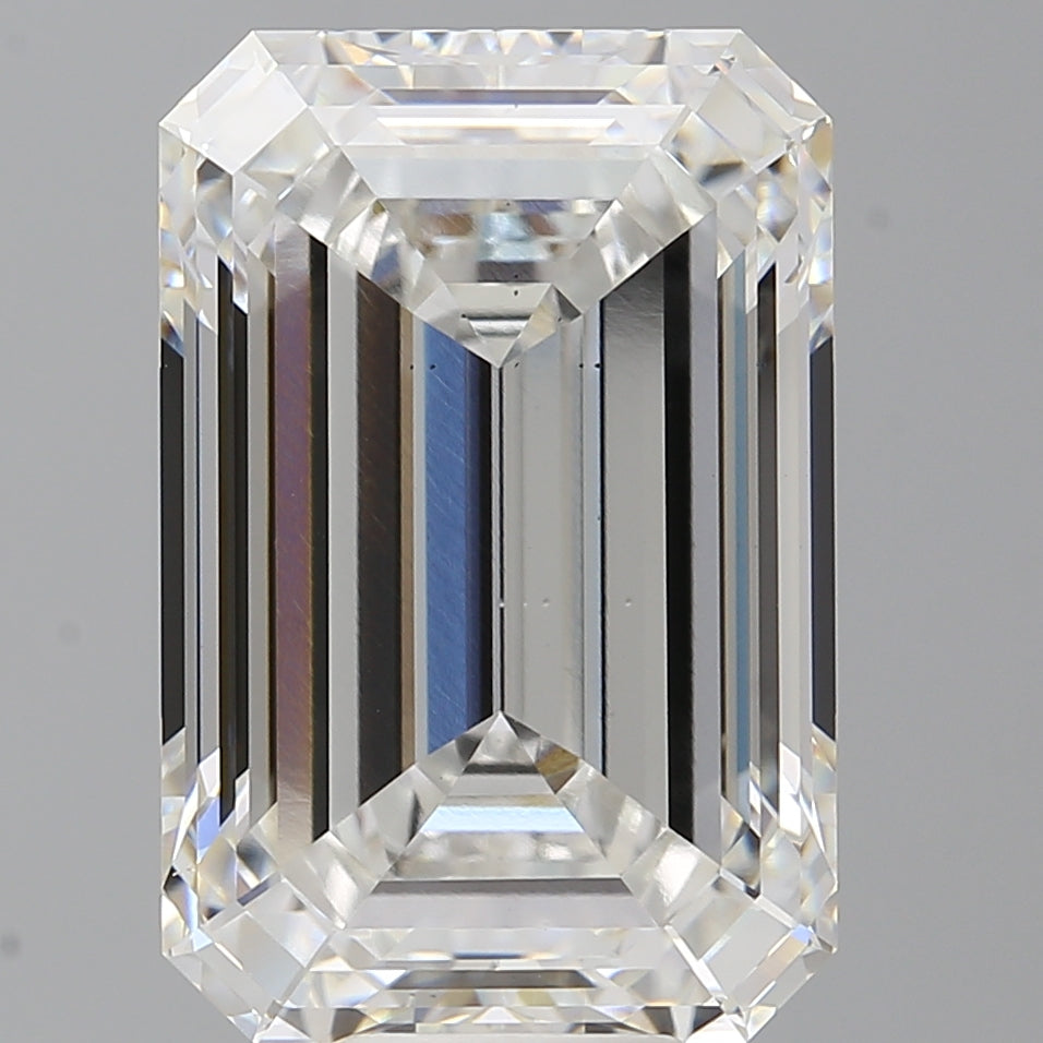 12.57 Carat Emerald Shaped, Ideal Cut, F Color, VS2 Clarity, IGI Certified Lab Grown Diamond