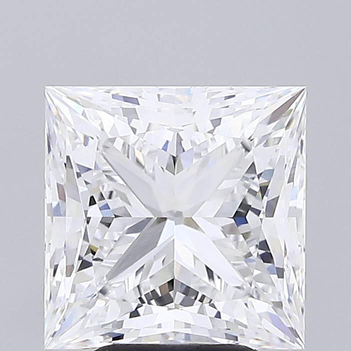 5.01 Carat Princess Shaped, Ideal Cut, D Color, VVS2 Clarity, IGI Certified Lab Grown Diamond
