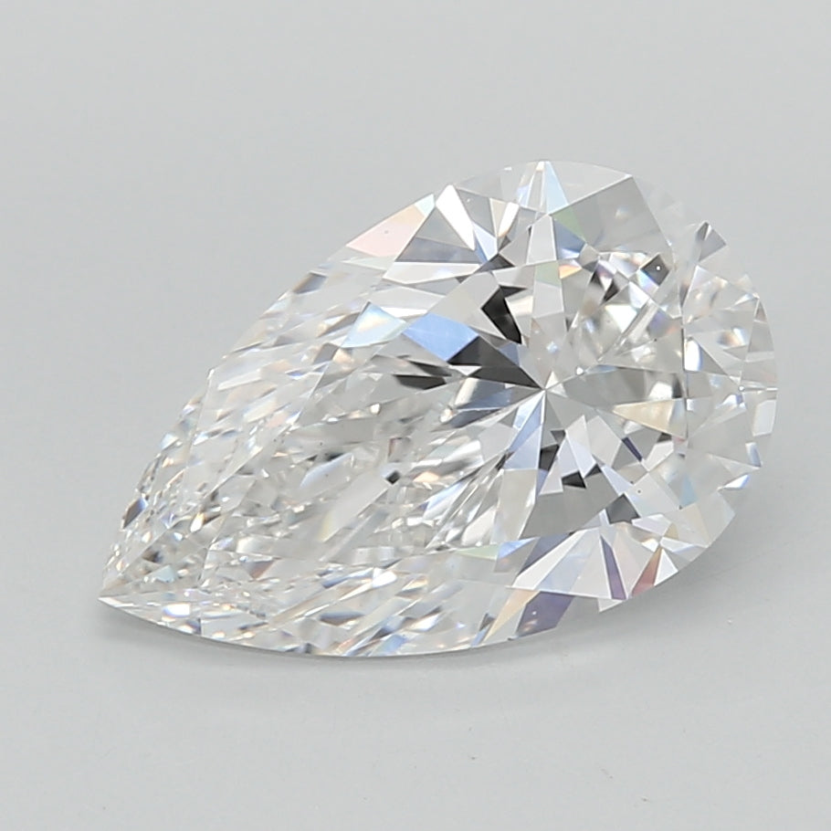 3.01 Carat Pear Shaped, Ideal Cut, D Color, VS1 Clarity, IGI Certified Lab Grown Diamond