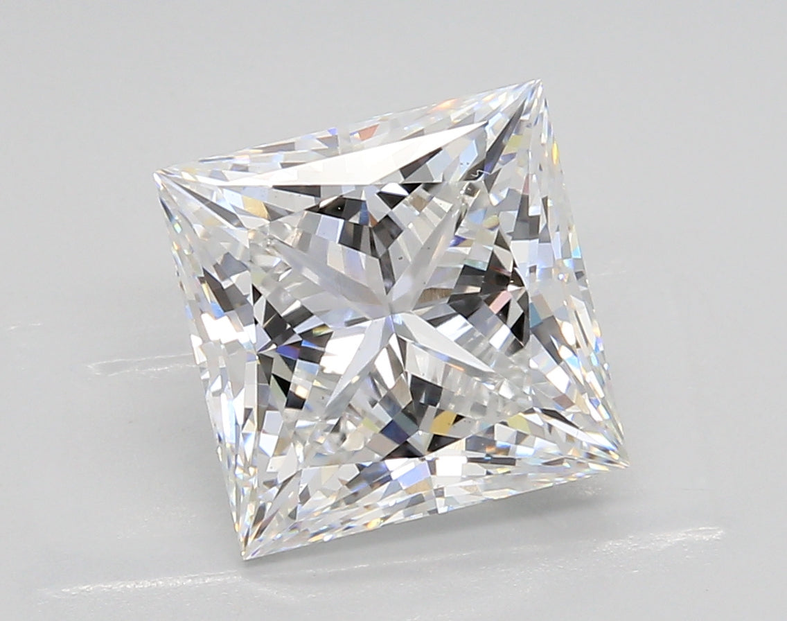 4.54 Carat Princess Shaped, Ideal Cut, E Color, VS1 Clarity, IGI Certified Lab Grown Diamond