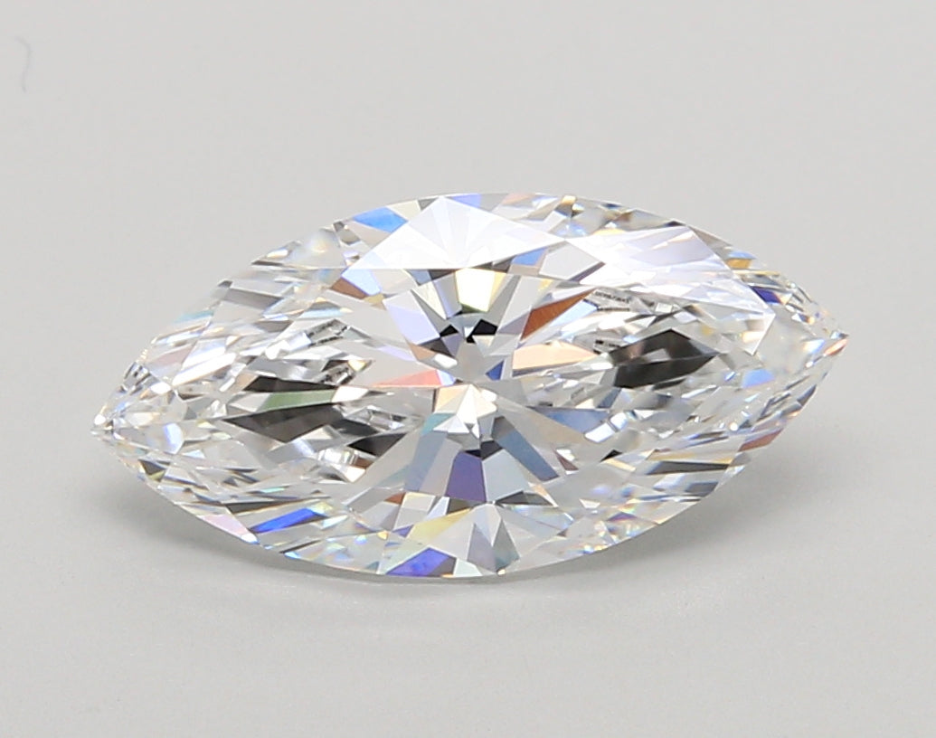 2.55 Carat Marquise Shaped, Ideal Cut, E Color, VVS2 Clarity, IGI Certified Lab Grown Diamond