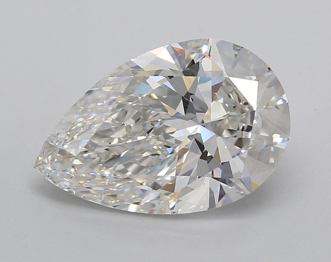 4.00 Carat Pear Shaped, Excellent Cut, F Color, VS1 Clarity, IGI Certified Lab Grown Diamond