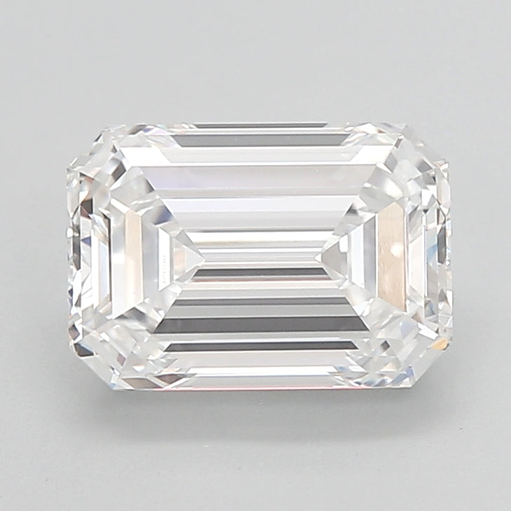 3.07 Carat Emerald Shaped, Ideal Cut, E Color, VVS2 Clarity, IGI Certified Lab Grown Diamond