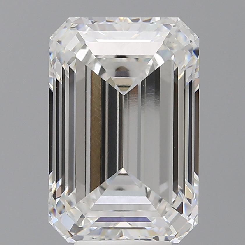 7.56 Carat Emerald Shaped, Ideal Cut, E Color, VVS2 Clarity, IGI Certified Lab Grown Diamond