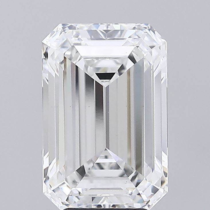 5.10 Carat Emerald Shaped, Ideal Cut, F Color, VS1 Clarity, IGI Certified Lab Grown Diamond