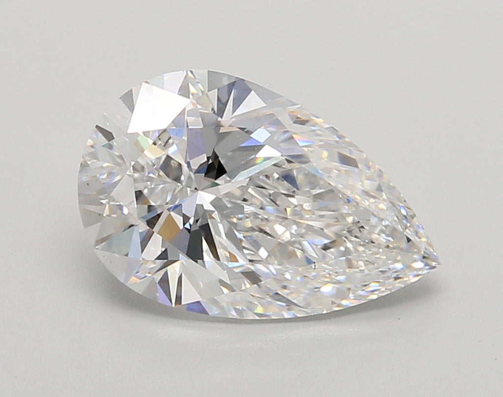 3.04 Carat Pear Shaped, Ideal Cut, D Color, VS1 Clarity, IGI Certified Lab Grown Diamond