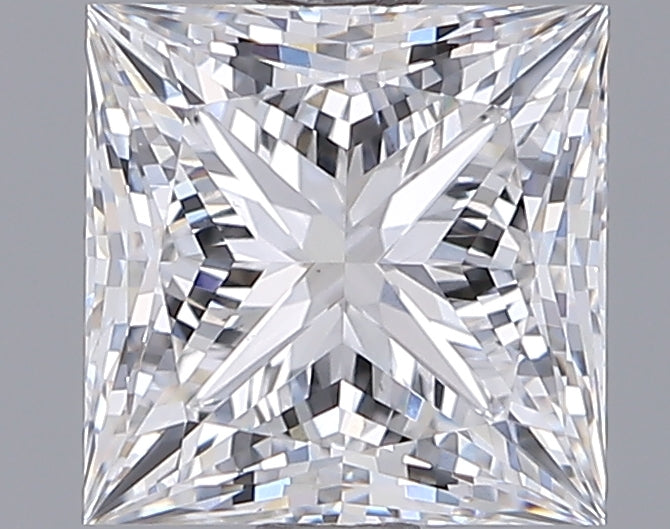 2.05 Carat Princess Shaped, Ideal Cut, D Color, VS2 Clarity, IGI Certified Lab Grown Diamond