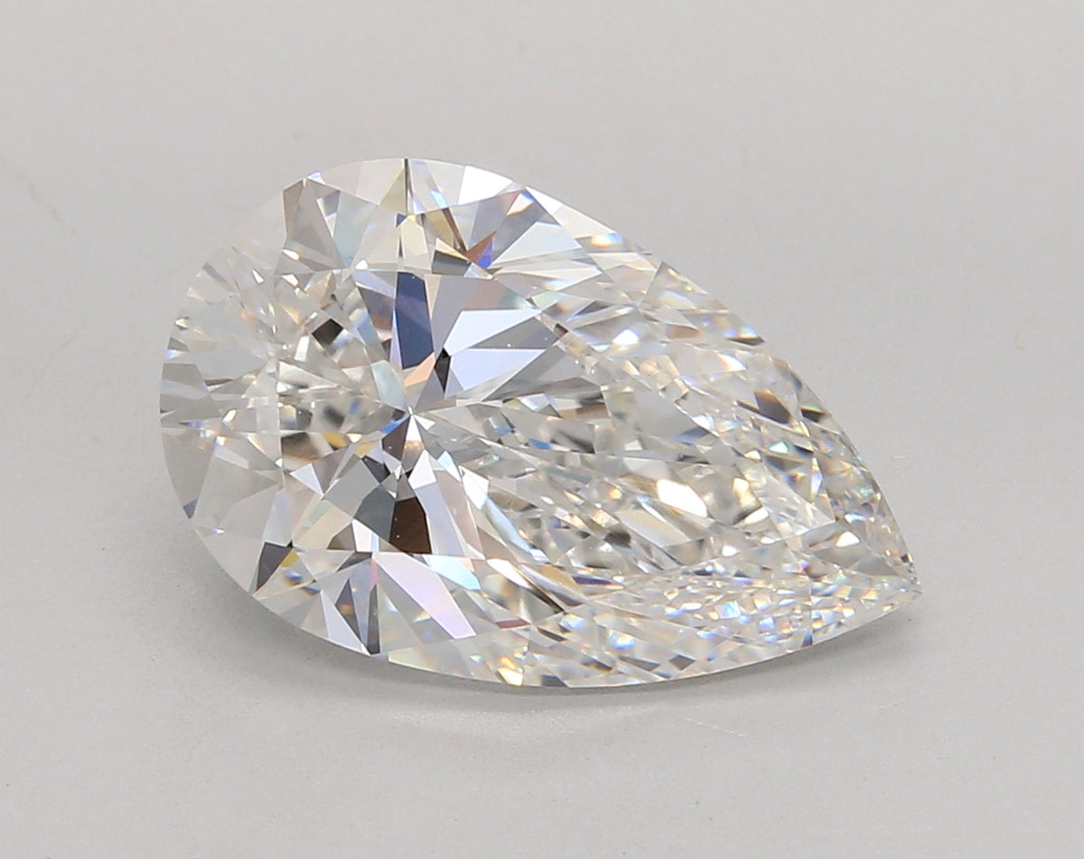 6.05 Carat Pear Shaped, Ideal Cut, E Color, VVS2 Clarity, IGI Certified Lab Grown Diamond