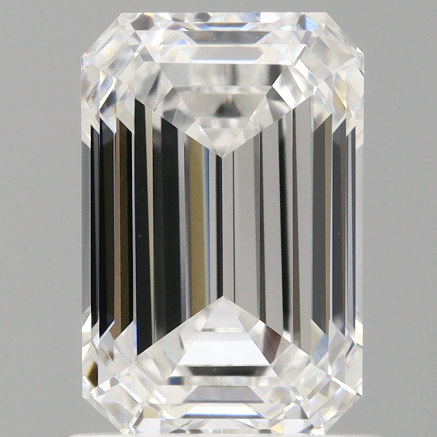 1.53 Carat Emerald Shaped, Ideal Cut, D Color, VVS2 Clarity, IGI Certified Lab Grown Diamond