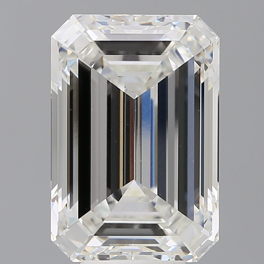 8.57 Carat Emerald Shaped, Ideal Cut, F Color, VVS2 Clarity, IGI Certified Lab Grown Diamond