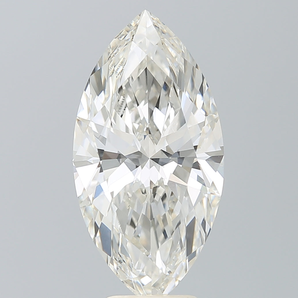 5.52 Carat Marquise Shaped, Ideal Cut, H Color, VVS2 Clarity, IGI Certified Lab Grown Diamond