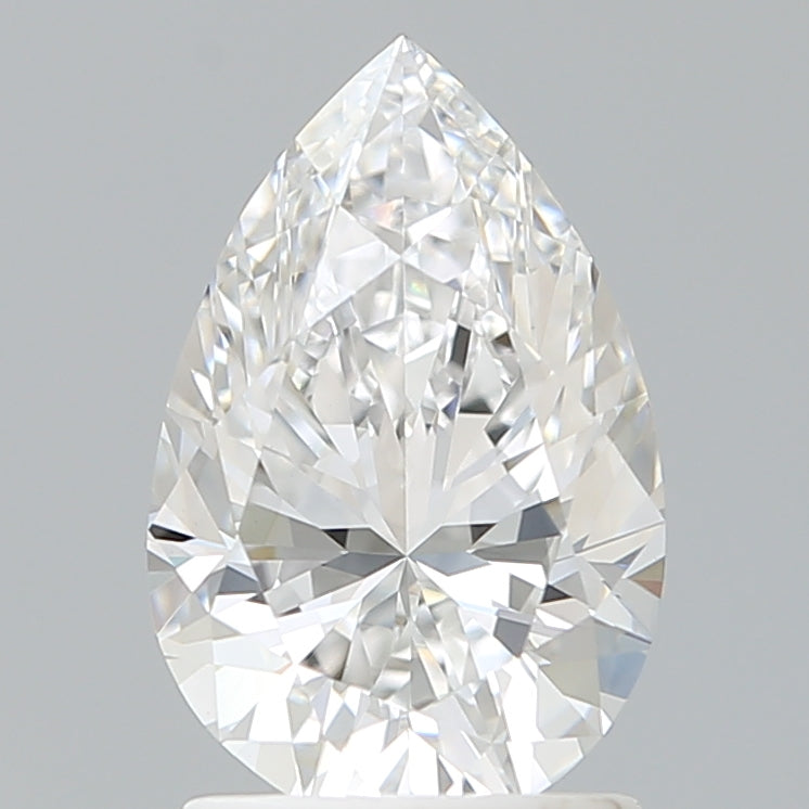 1.70 Carat Pear Shaped, Excellent Cut, D Color, VVS2 Clarity, IGI Certified Lab Grown Diamond