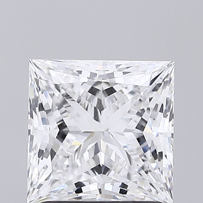 1.54 Carat Princess Shaped, Ideal Cut, D Color, VVS2 Clarity, IGI Certified Lab Grown Diamond