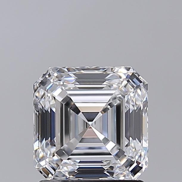 1.50 Carat Asscher Shaped, Very Good Cut, D Color, VVS2 Clarity, IGI Certified Lab Grown Diamond