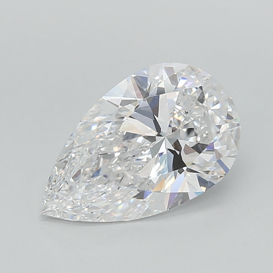 2.02 Carat Pear Shaped, Ideal Cut, D Color, VS1 Clarity, IGI Certified Lab Grown Diamond