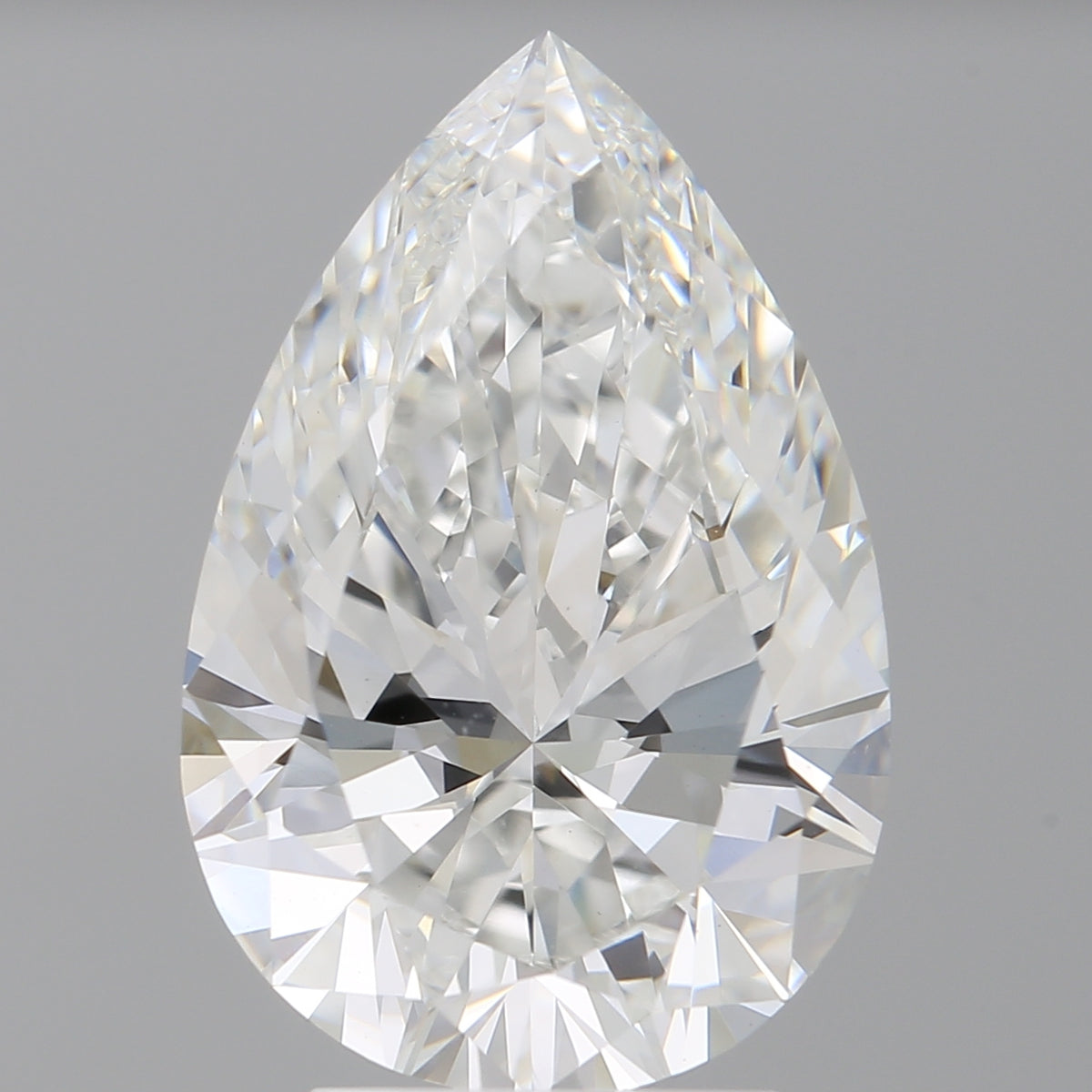 3.99 Carat Pear Shaped, Ideal Cut, F Color, VVS2 Clarity, IGI Certified Lab Grown Diamond